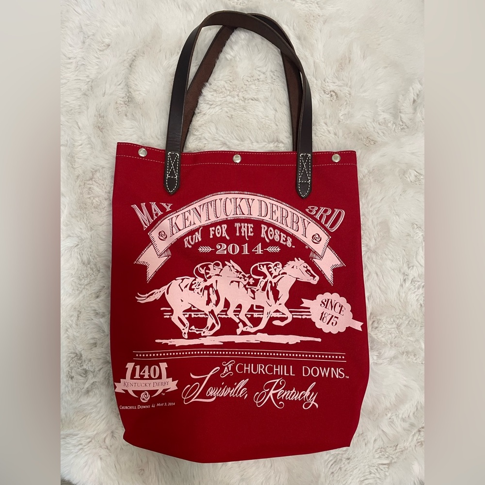 Rebecca Ray 2014 Kentucky Oaks Pink Tote Bag with Leather Straps NWT
